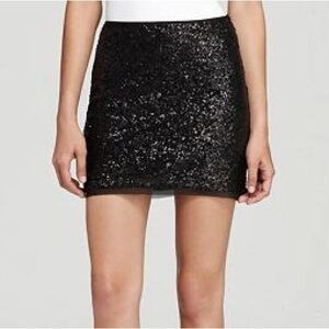 Olive & Oak Black Sequin Mini Skirt